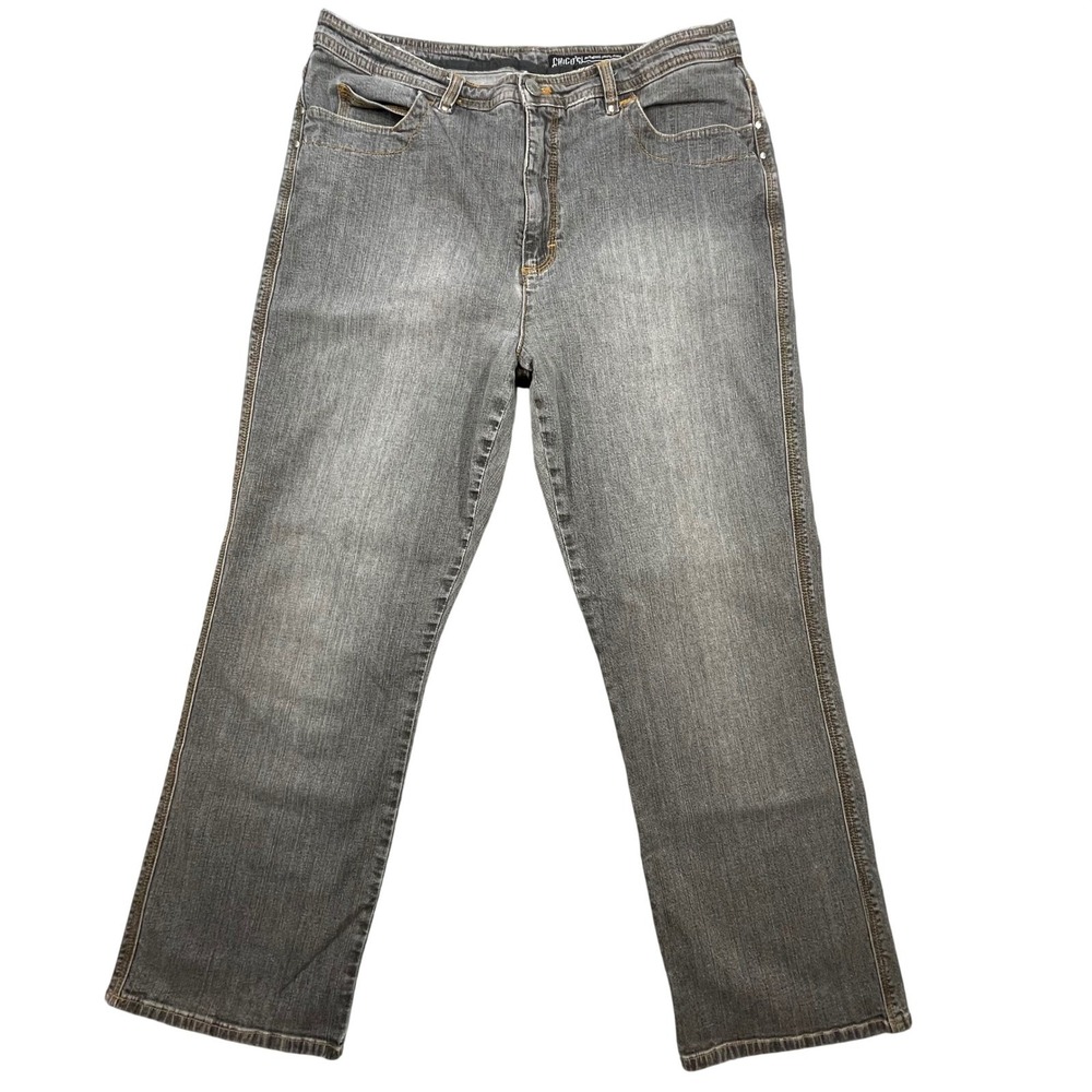 Chico's Gray Faded Straight Leg Denim Jeans Women Size 2.5